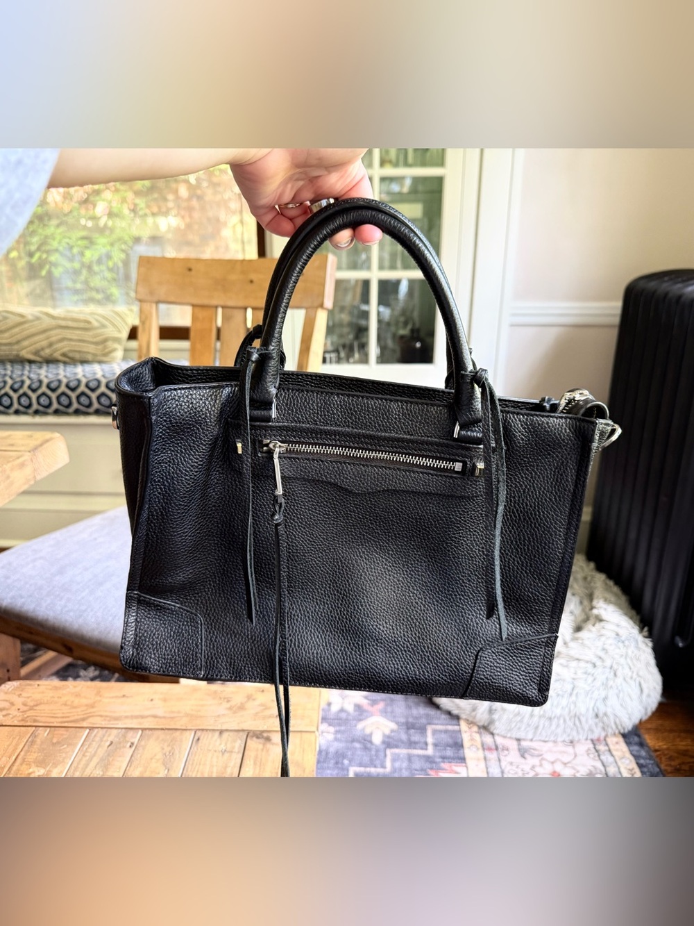 Rebecca Minkoff Black Pebbled Leather Satchel